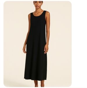 Studio I Black Pull On A Line Midi Free Flow Sleeveless Workwear Travel Dress 8